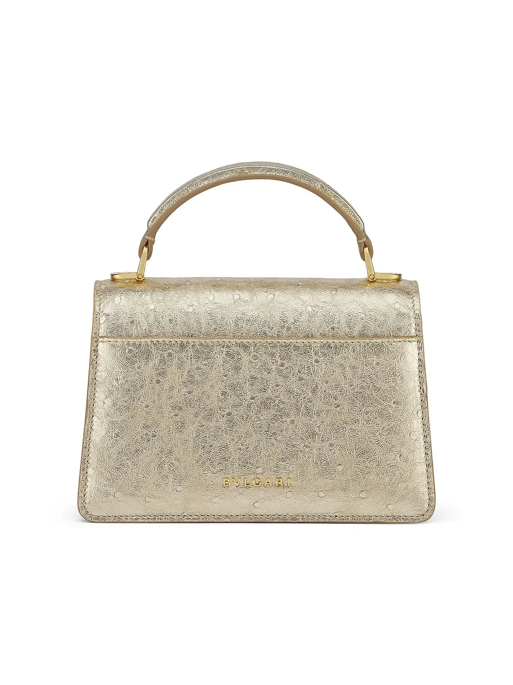 B-VL-GARI SERPENTI METALLIC OSTRICH TOP HANDLE BAG