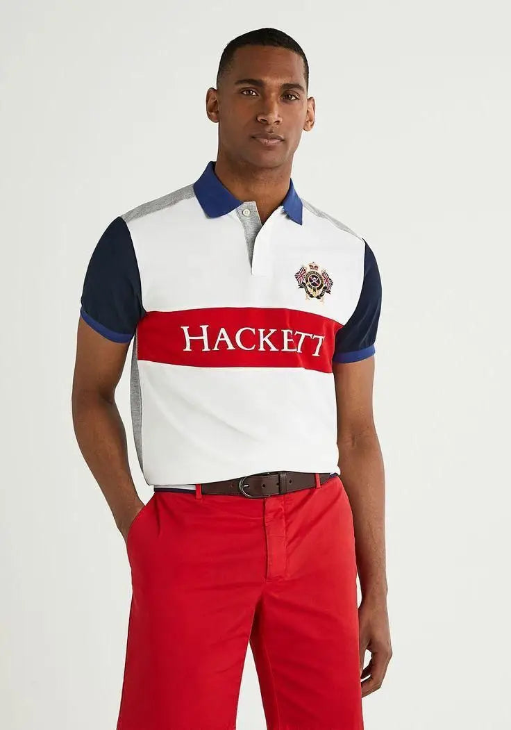 H-ACKET-T WHITE LOGO WORK PREMIUM POLO T-SHIRT