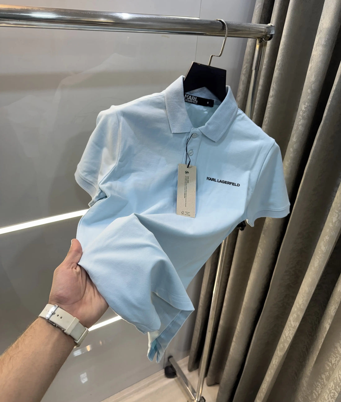 KARL LAGERFLED SKY BLUE IMPORTED POLO T-SHIRT
