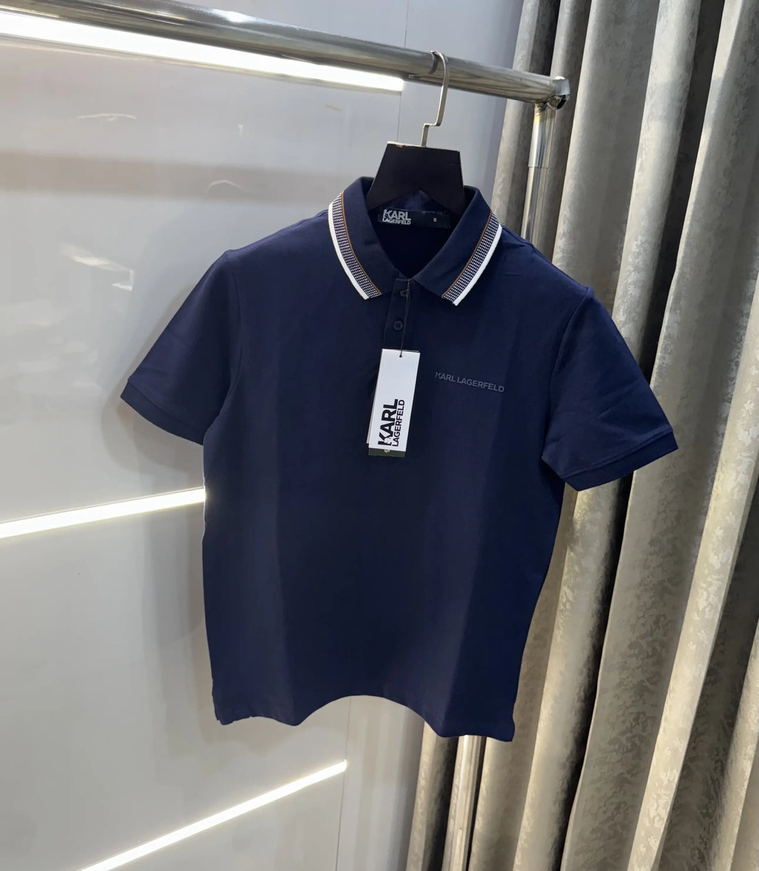 KARL LAGERFLED NAVY BLUE IMPORTED POLO T-SHIRT