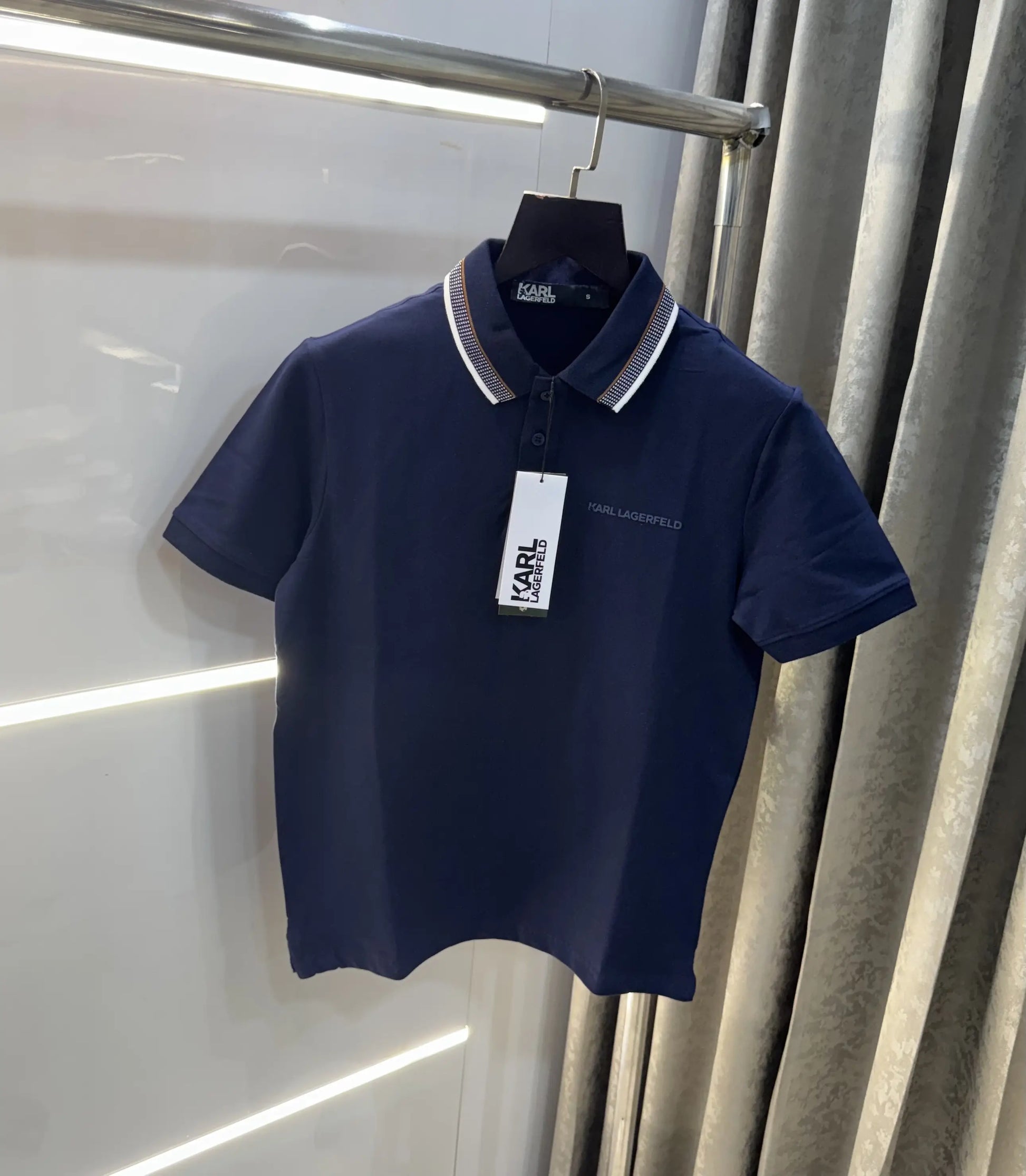 KARL LAGERFLED NAVY BLUE IMPORTED POLO T-SHIRT