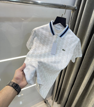 La-cos-te Inspired White Logo Work Premium Polo T-Shirt
