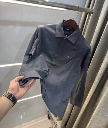 HU-GO BO-SS GR-EY EMBROIDERY LOGO IMPORTED SHIRT