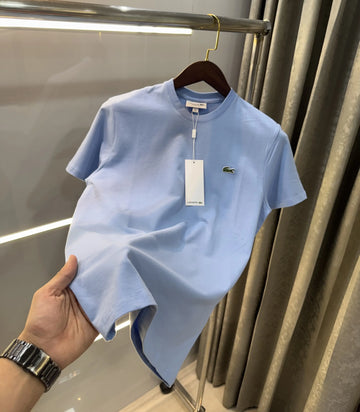 L-A-COST-E SKY BLUE LOGO WORK PREMIUM POLO T-SHIRT