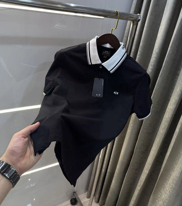ARMAN I EX!CHANGE BLACK LOGO WORK PREMIUM POLO T-SHIRT