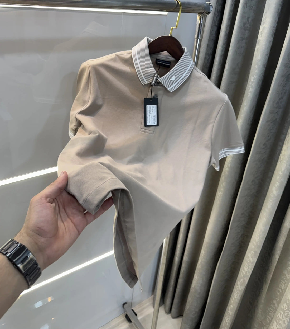 EMPORI O ARMAN I BEIGE PREMIUM POLO T-SHIRT