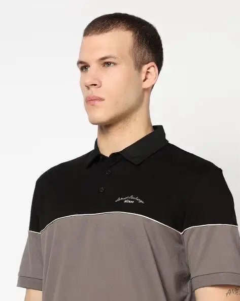 ARMAN I E-XCHANGE BLACK LOGO WORK PREMIUM POLO T-SHIRT