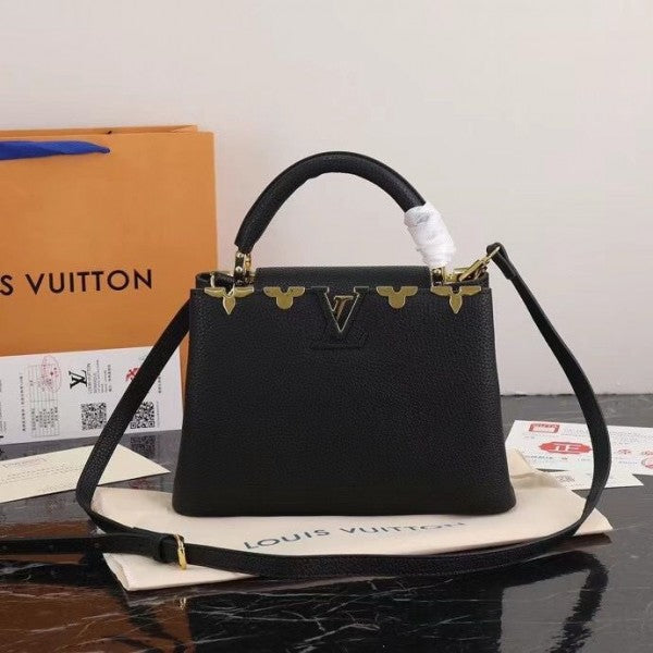 LVTN Capucines Premium Quality Leather Handbag with OG Box, Dust Bag