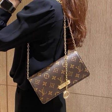 LOU-IS VU-IT-TON LV LILY CHAIN MONOGRAM HANDBAG