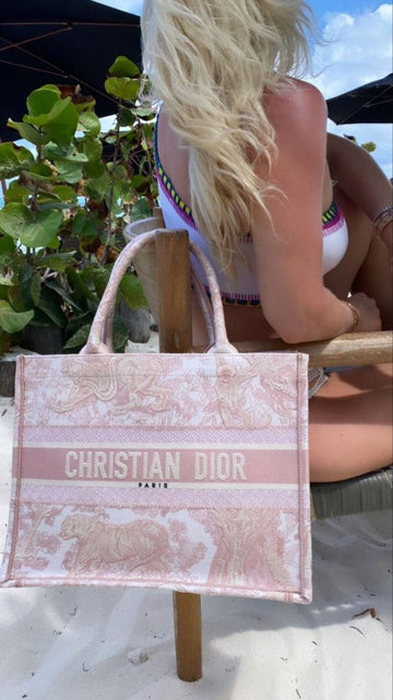 BOOK TOTE PINK TOILE DE JOUY PINK TIGER