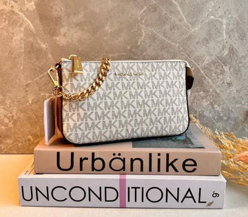 M-I-C-H-A-E-L K-O-R-S MK MD CHAIN POUCHETTE BAG WITH DUST BAG PREMIUM (WHITE)