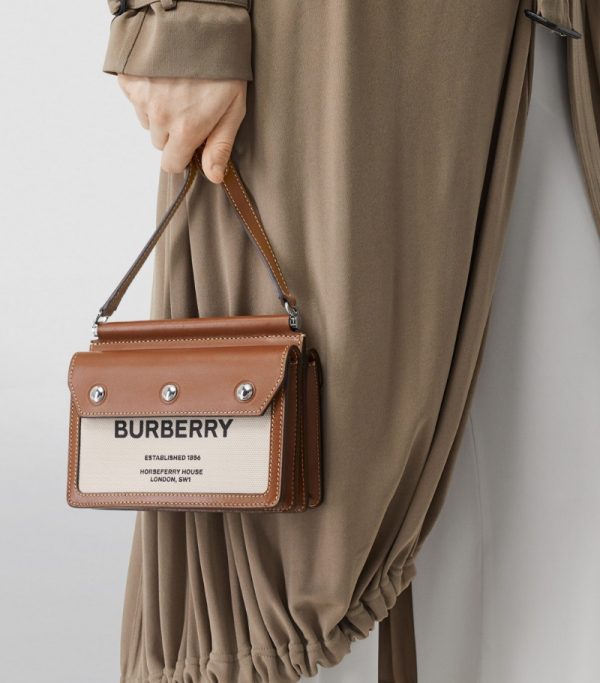 B-U-R-B-E-R-R-Y HORSEFERRY POCKET CROSS BODY BAG WITH OG BOX DUST BAG PREMIUM (BROWN)