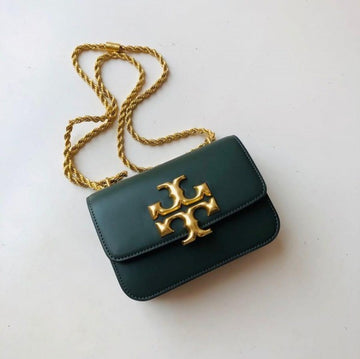 T-O-R-Y B-U-R-C-H ELEANOR PREMIUM QUALITY SHOULDER BAG WITH OG BOX & DUST BAG (GREEN)