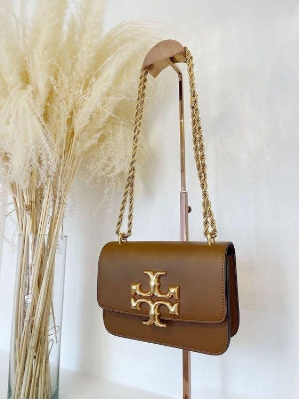 T-O-R-Y B-U-R-C-H ELEANOR PREMIUM QUALITY SHOULDER BAG WITH OG BOX & DUST BAG (BROWN)