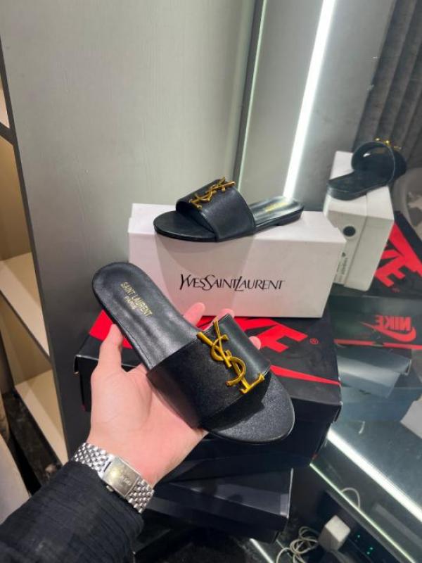 YSL S-A-I-N-T L-A-U-R-E-N-T PREMIUM FLATS WITH OG BOX & DUST BAG & CARRY BAG (BLACK)