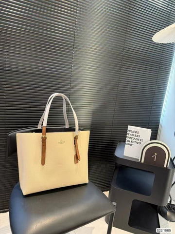 C-O-A-C-H MOLLIE PREMIUM LEATHER TOTE BAG WITH OG BOX & DUST BAG (WHITE)