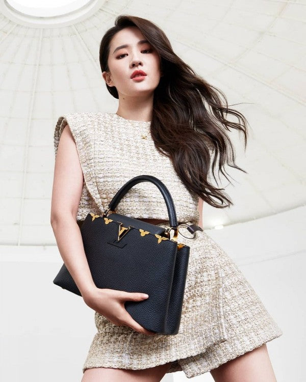 L-O-U-I-S V-U-I-TT-O-N LV CAPUCINES M54663 PREMIUM QUALITY LEATHER BAG WITH OG BOX & DUST BAG & EXTRA SHOULDER STRAP (BLACK)