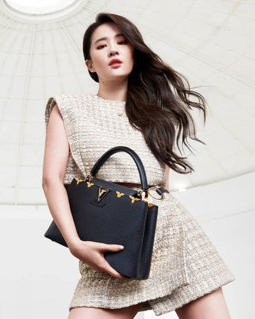 L-O-U-I-S V-U-I-TT-O-N LV CAPUCINES M54663 PREMIUM QUALITY LEATHER BAG WITH OG BOX & DUST BAG & EXTRA SHOULDER STRAP (BLACK)