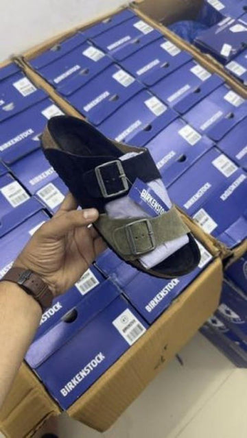 B-I-R-K-E-N-S-T-O-C-K ARIZONA SLIDES WITH OG BOX PREMIUM (BLACK GREEN)
