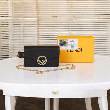 F-E-N-D-I VITTELO CRUISE 2WAY STREET STYLE SLING WAIST BAG WITH OG BOX & DUST BAG PREMIUM (BLACK)