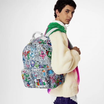 L-O-U-I-S V-U-I-T-T-ON LV M21846 CHARACTER UNISEX BACKPACK - WHITE