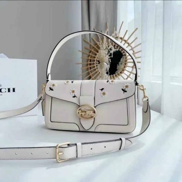 C-O-A-CH GEORGIE SIGNATURE SHOULDER BAG - WHITE
