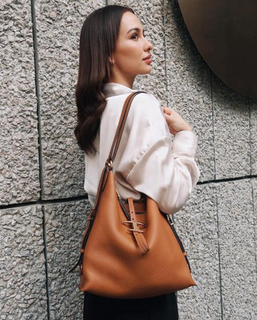 T-O-DS T TIMELESS PEBBLE LEATHER BAG - TAN