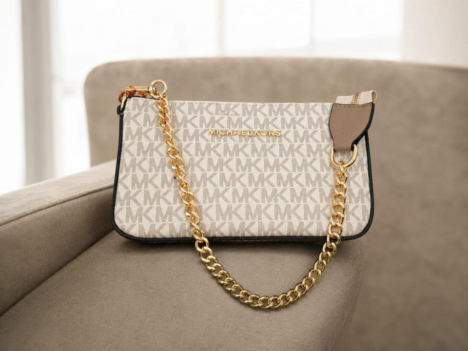 M-I-C-H-A-E-L K-O-R-S MK MD CHAIN POUCHETTE BAG APRICOT