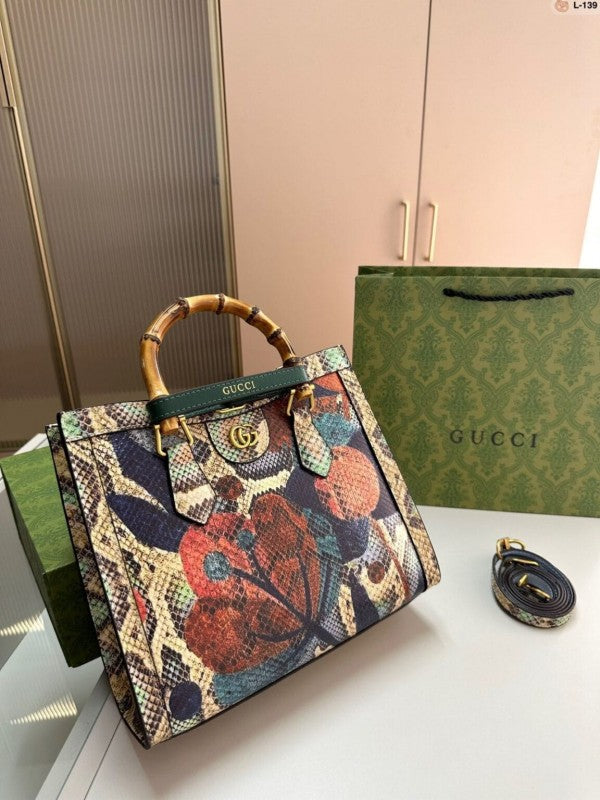 G-U-CC-I GG DIANA PYTHON PREMIUM TOTE BAG PYTHON
