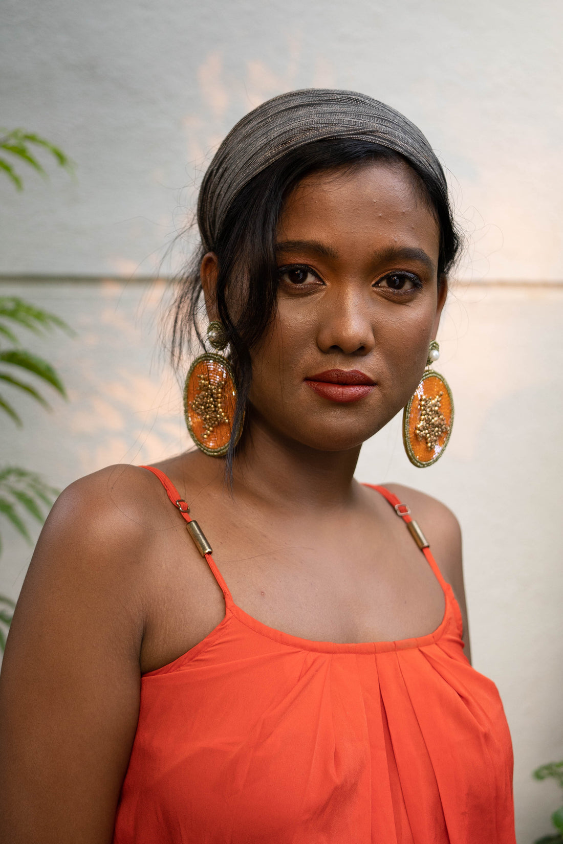 Papaya Fruit-Inspired Handcrafted Earrings
