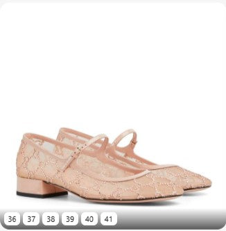 Gu-cc-i Women GG crystal ballet flat