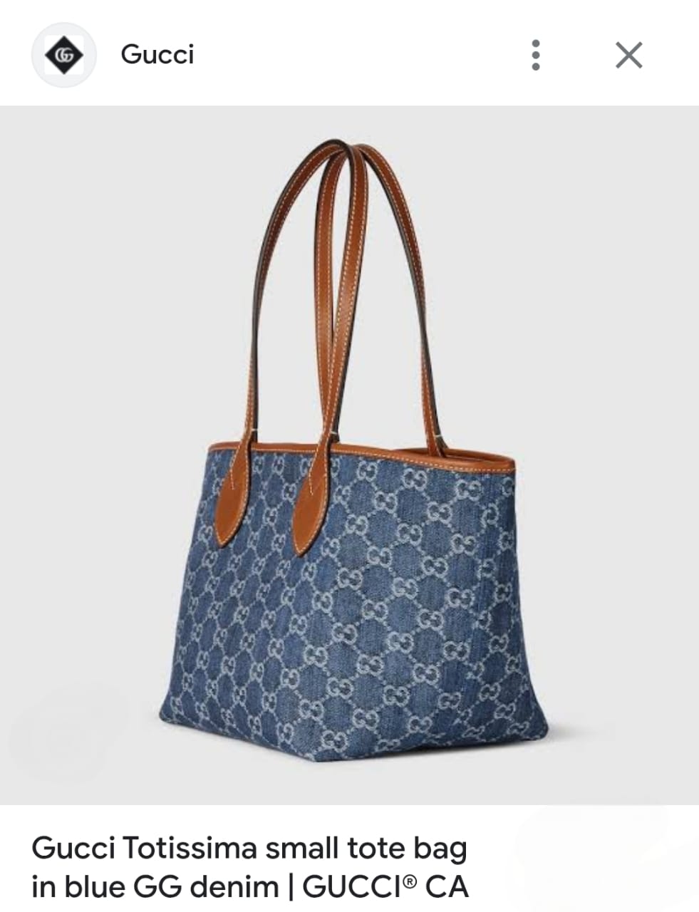 G_cc_i TOTISSIMA SMALL TOTE BAG IN BLUE GG DENIM