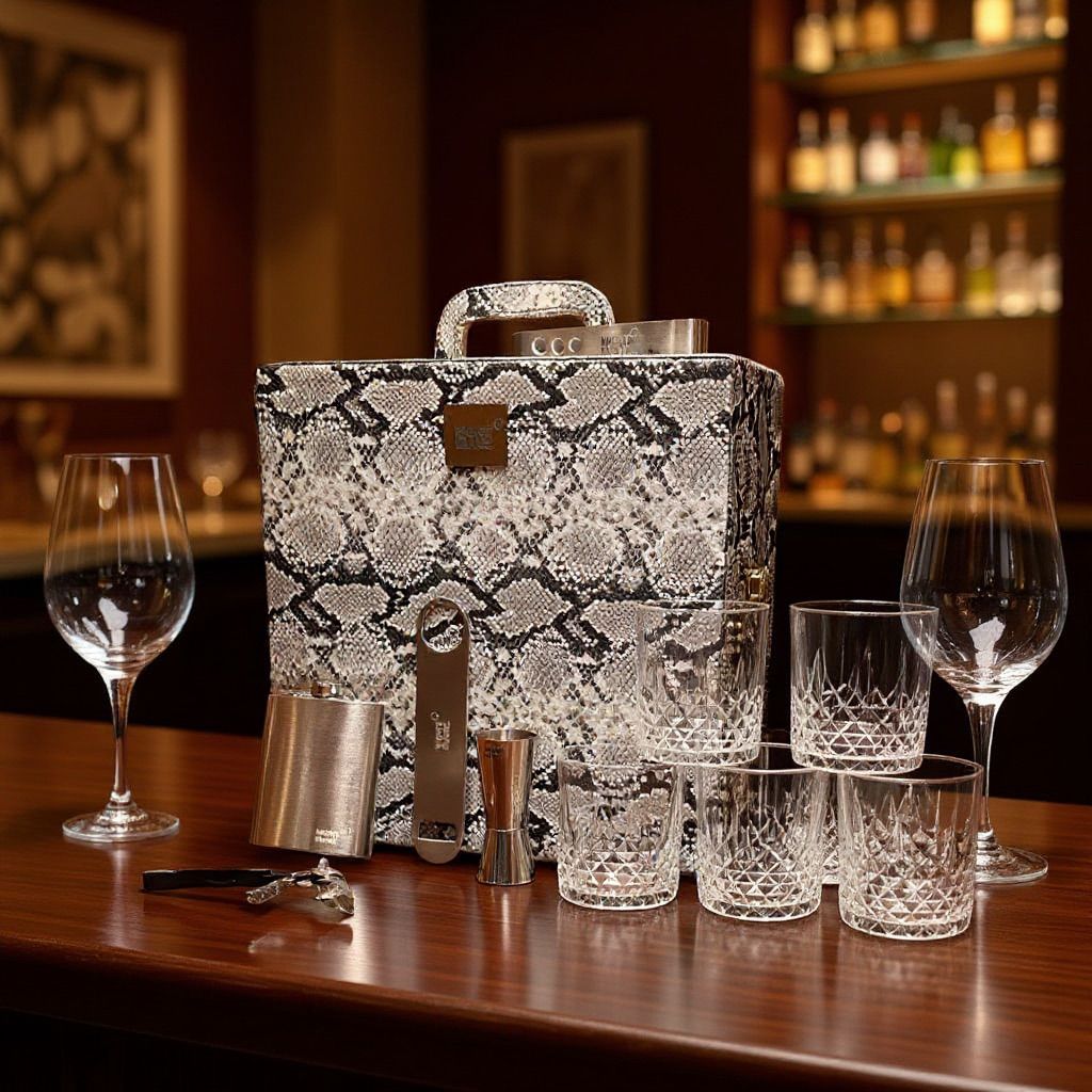 MONT BLANC WHISKEY CASE – SNAKE LEATHERETTE EDITION(PREPAID ONLY)