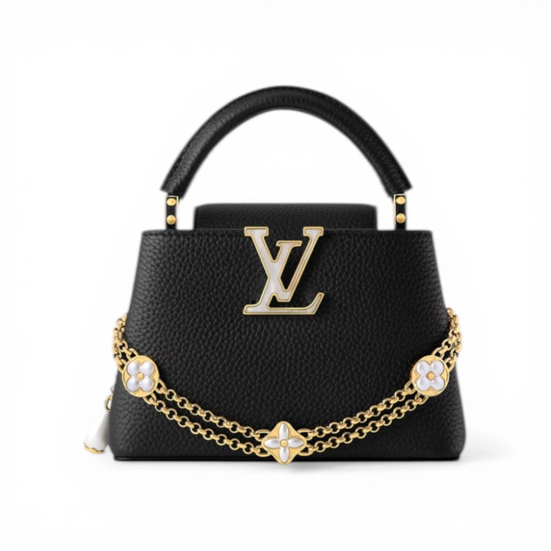 LOU-IS VU-IT-TON CAPUCINES MINI BLACK HANDBAG
