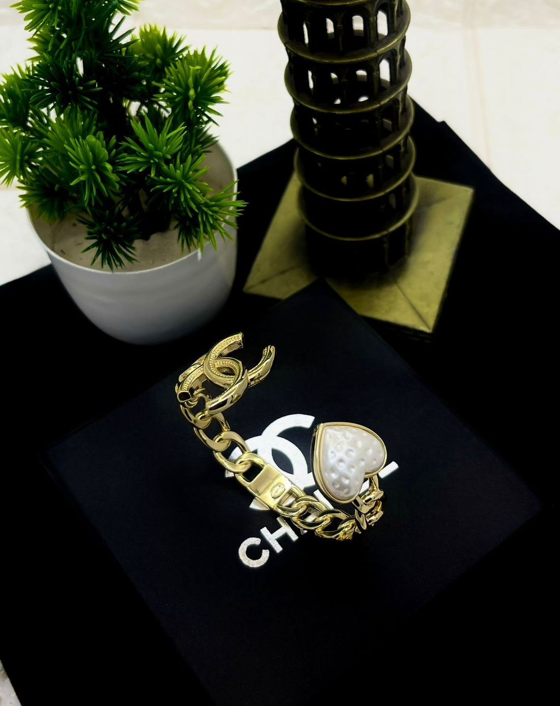 Ch-a-nel Cuff Style Bracelet