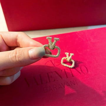 Va-len-tino Logo Diamond Earrings — New Arrival