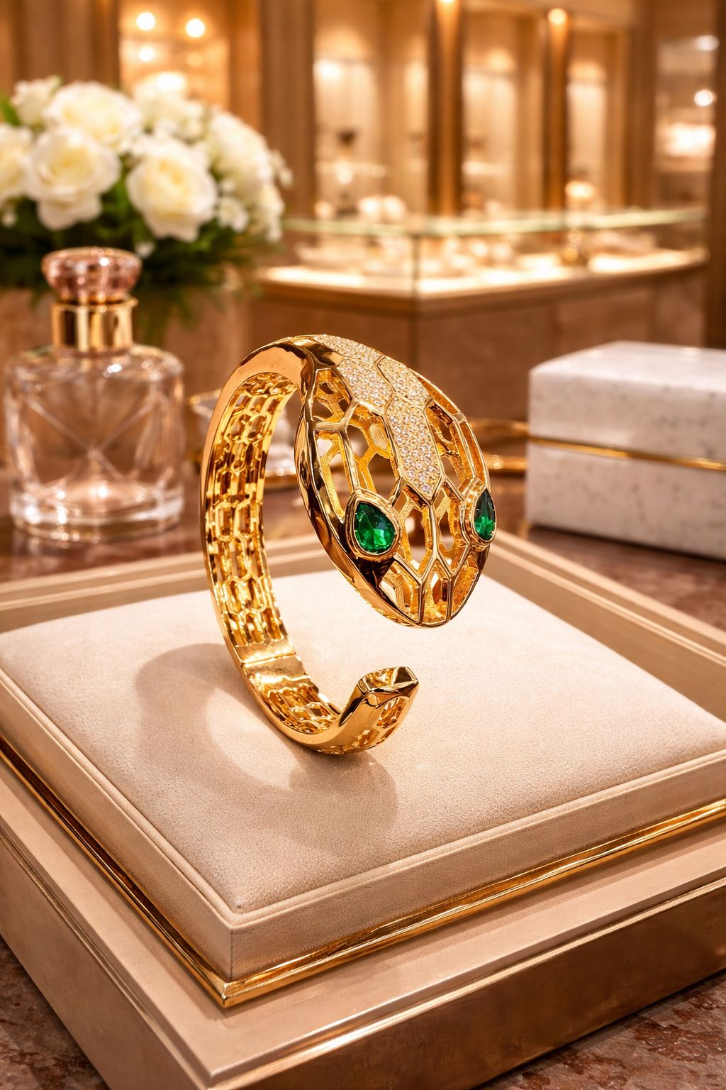 Bv-lga-ri Serpenti Viper Hand Bracelet