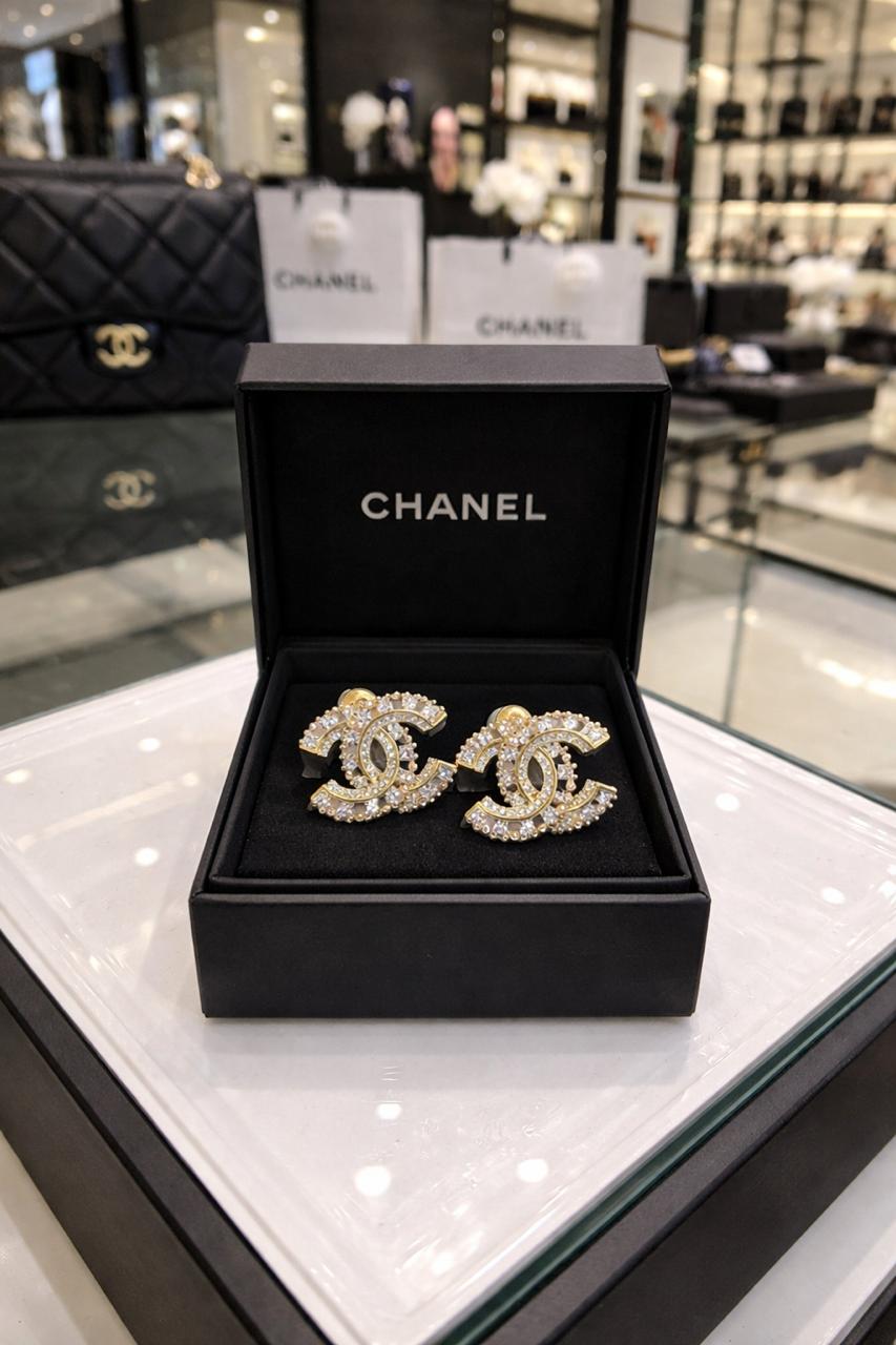 Elegant Premium Crystal Double-C Stud Earrings