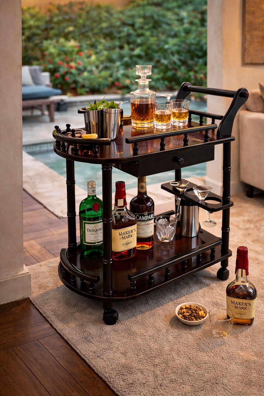 Luxury Breakfast Serving Trolley — Elegant Room Service Style