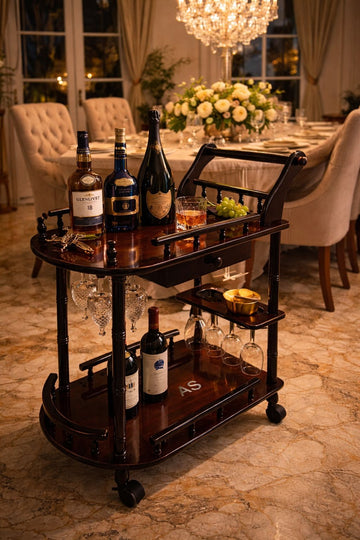 Luxury Breakfast Serving Trolley — Elegant Room Service Style