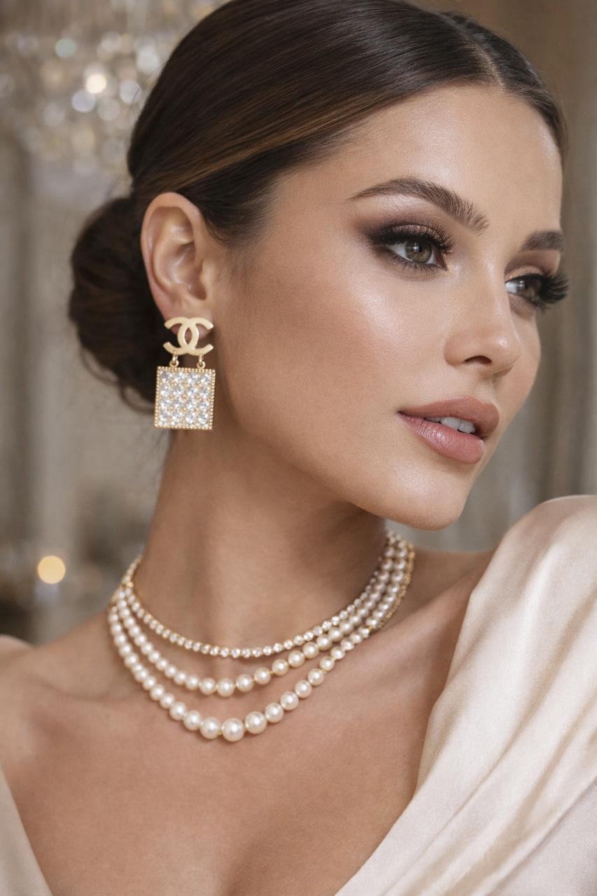 Elevate your style Cha-nel-inspired luxury earring