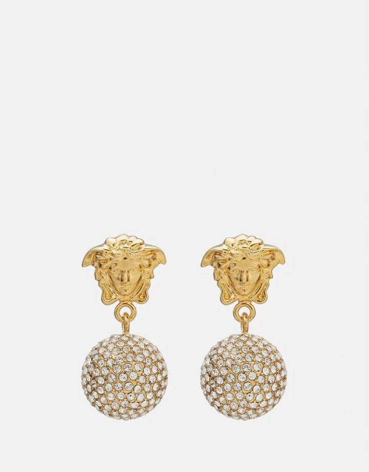 Ver-sa-ce Medusa Diamond Ball Earrings