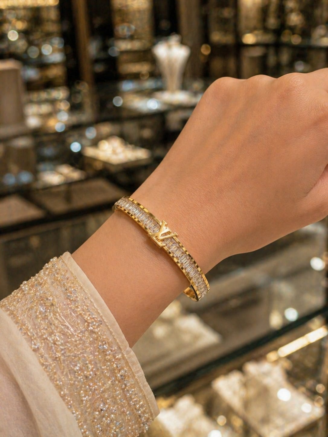 Premium LV Style Crystal Bracelet
