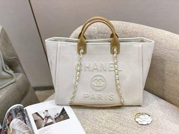 CHA-NEL LARGE RUE CAMBON JUTE BAG