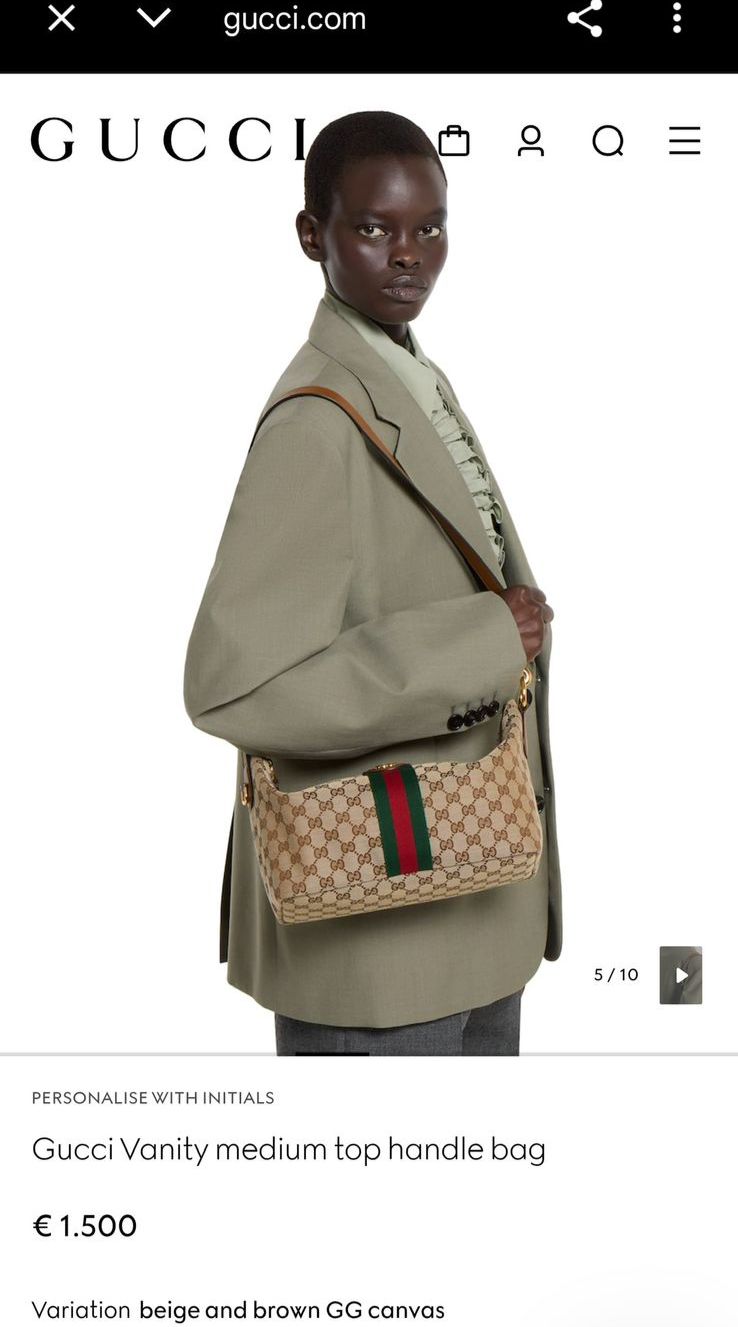 G-U-CC-I VANITY MEDIUM TOP HANDLE BAG
