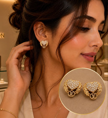 LUXURY HEART CRYSTAL EARRINGS