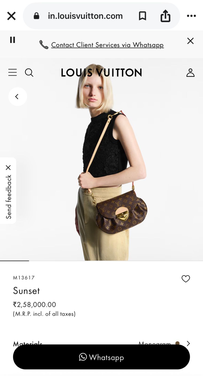 LOU-IS VU-IT-TON SUNSET SLING BAG