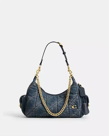 CO-A-CH DENIM JULIET CARGO POCKET SHOULDER BAG