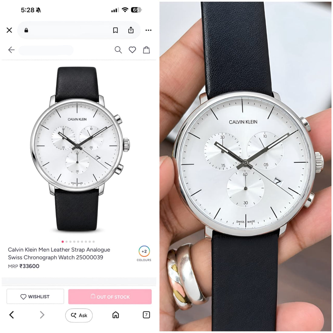 C-A-L-V-I-N K-L-E-I-N CHRONOGRAPH WATCH