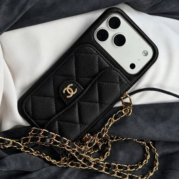 C-H-A-NEL IPHONE BACK CASE WITH SLING